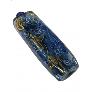 5" Gold Fumed Art Double Glass Hand Pipe [SG2980]