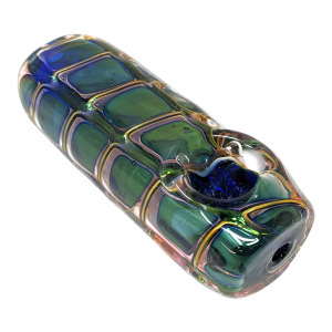5" Gold Fumed Art Double Glass Hand Pipe [SG3000]
