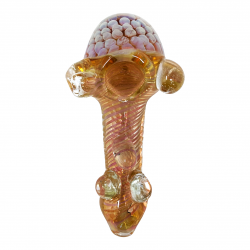 5" Gold Fumed Art Honeycomb Hand Pipe [SG3031]