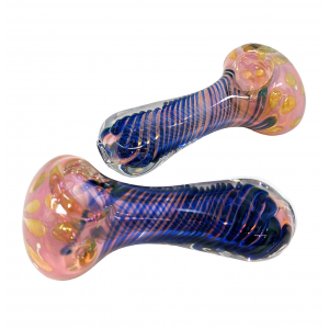 3.5" Gold Fumed Art Hand Pipe (Pack Of 2) [SG3079]