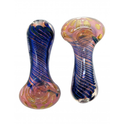 3.5" Gold Fumed Art Hand Pipe (Pack Of 2) [SG3079]