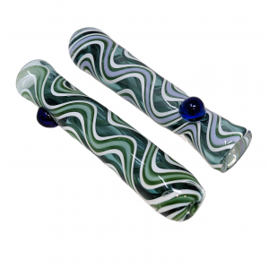 See-Through Wavy Straight Chillum Hand Pipe - (Pack of 3) [SG3190]