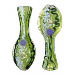 3" Lime Slyme Braided Streak Donut Chillum Hand Pipe - (Pack of 3) [SG3316]