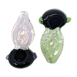 3.5" Slyme Color Hand Pipe With Black Tube head (Pack Of 2) [SG3331]
