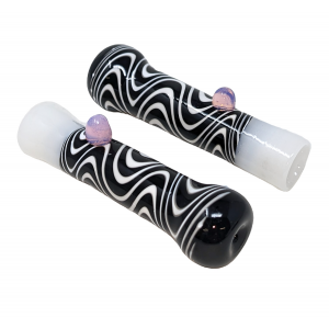 3" Zebra Wig Wag Gold Fumed Marble Chillum Hand Pipe - (Pack of 3) [SG3336]