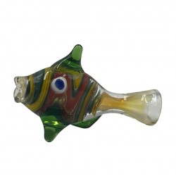 3" Rasta Fish with Fish Lips Mouthpiece Chillum Hand Pipe - (Pack of 5) [JA474]
