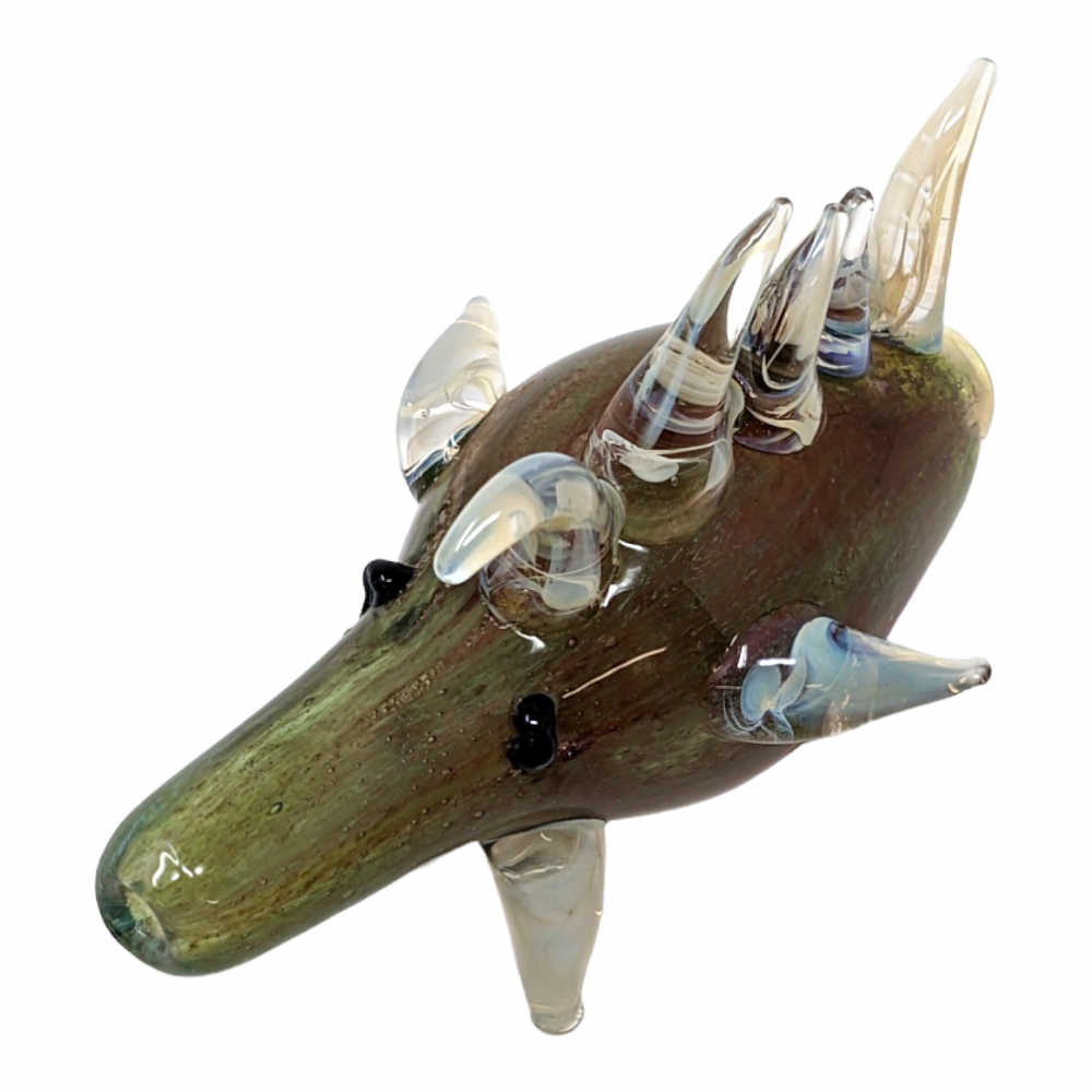 5" Frit & Fumed Art Work Fish Hand Pipe [SJN22]