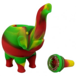 Silicone Elephant With Downstem & Glass Screen Bowl [SWP089] 