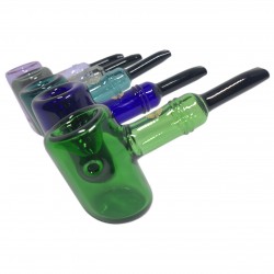 On Point Glass - Color Black Tip Sherlock Hand Pipe [GP-15]