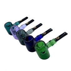 On Point Glass - Color Black Tip Sherlock Hand Pipe [GP-16]