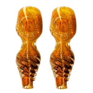 4.5" Gold Fumed & Frit Twistacular Rod Hand Pipe - 2Pk [STJ125]