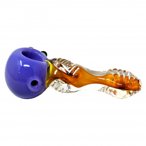 6" Gold Fumed Slime Head Twisted Rod Hand Pipe ASSORTED COLOR - [STJ139]