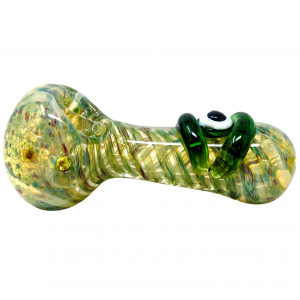4.5" Gold Fumed Frit Art Singular Sight Hand Pipe - 2Pk [STJ144]