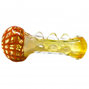 4.5" Gold Fumed Webbed Wonder Art Multi Marble Hand Pipe - 2Pk [STJ145]