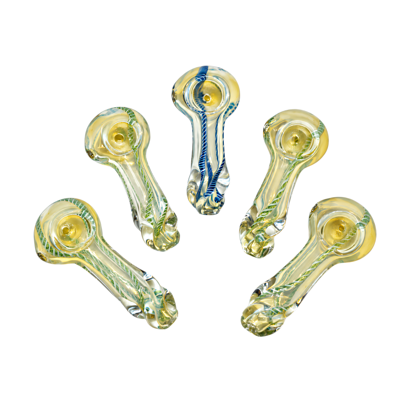 3" Swirl Art Twisted Mouth Hand Pipe - 5 Pack