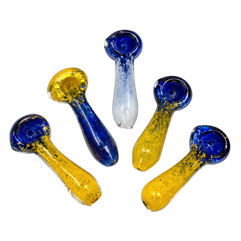 3.5" Dual Tone Frit Spoon Hand Pipe - 5 Pack