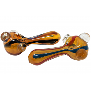 4" Gold Fumed & Solid Rod Art Hand Pipe - (Pack of 2) [DJ466]