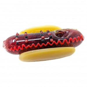4.1" Hot Dog Shape Glass Hand Pipe - [WSG142]