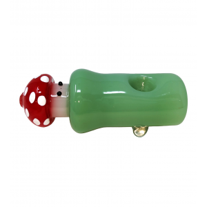 3.75" Mushroom Design Glass Hand Pipe [WSG404]