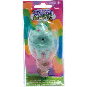 3.5" Mint Green Ice Cream Ceramic Pipe - Wacky Bowlz [CP103G]