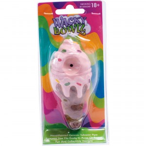 3.5" Pink Ice Cream Ceramic Pipe - Wacky Bowlz [CP103P]