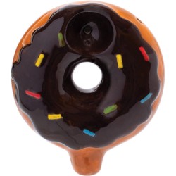 3.5" Chocolate Donut Ceramic Pipe - Wacky Bowlz [CP105]