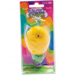 3.5" Pineapple Ceramic Pipe - Wacky Bowlz [CP109]