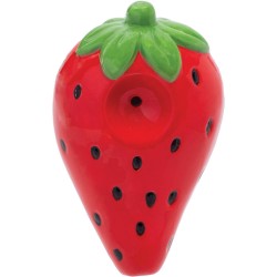 3.5" Strawberry Ceramic Pipe - Wacky Bowlz [CP112]