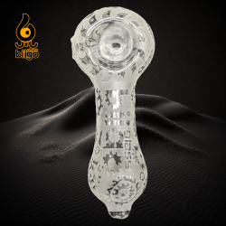 BIIGO Glass By Lookah - 5.5" Sand Blasted Motorific Art Hand Pipe - [YD-6]