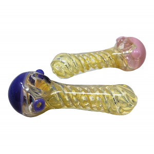 4" Gold Fumed Slime Head R4 Work Hand Pipe - (Pack of 2) [YT21]