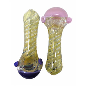 4" Gold Fumed Slime Head R4 Work Hand Pipe - (Pack of 2) [YT21]