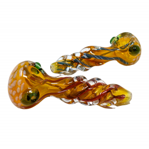 4" Gold Fumed R4 Work Latachino Head Hand Pipe - (Pack of 2) [YT24]