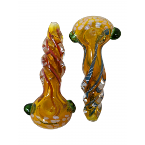 4" Gold Fumed R4 Work Latachino Head Hand Pipe - (Pack of 2) [YT24]