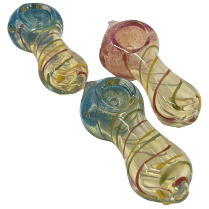 2.5" Frit & Fumed Art  Body Hand Pipe - (Pack of 10) [ZD11]