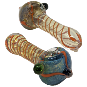 3" Frit & Fumed Art Body Hand Pipe - (Pack of 5) [ZD12]