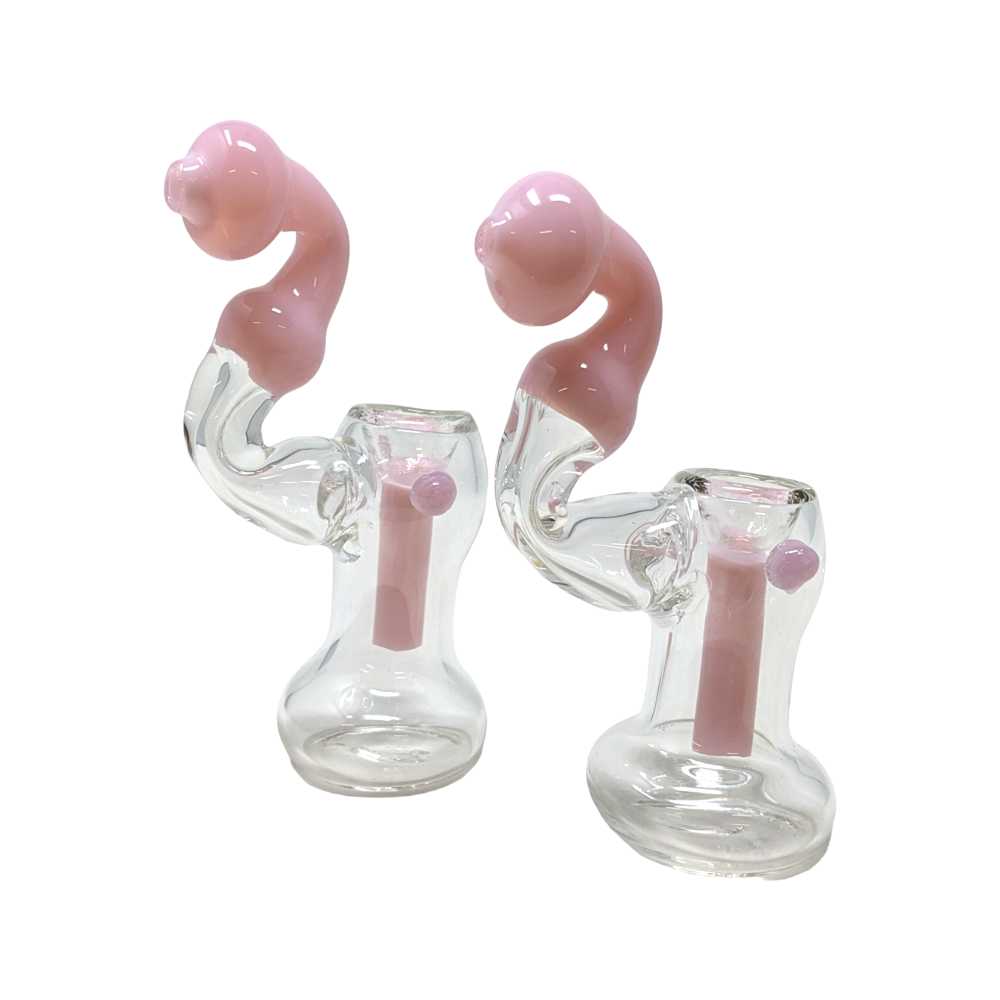 5" Curvy Neck Slyme Accent Bubbler Hand Pipe - (Pack of 2) [ZD113]