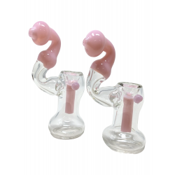 5" Curvy Neck Slyme Accent Bubbler Hand Pipe - (Pack of 2) [ZD113]