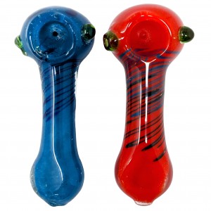 4" Frit Art Swirlsational Hand Pipe - 2Ct [ZD283]