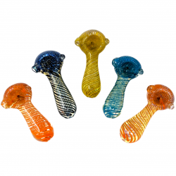 3.5" Gold Fumed Twistacular Hand Pipe - 5Ct [ZD285]
