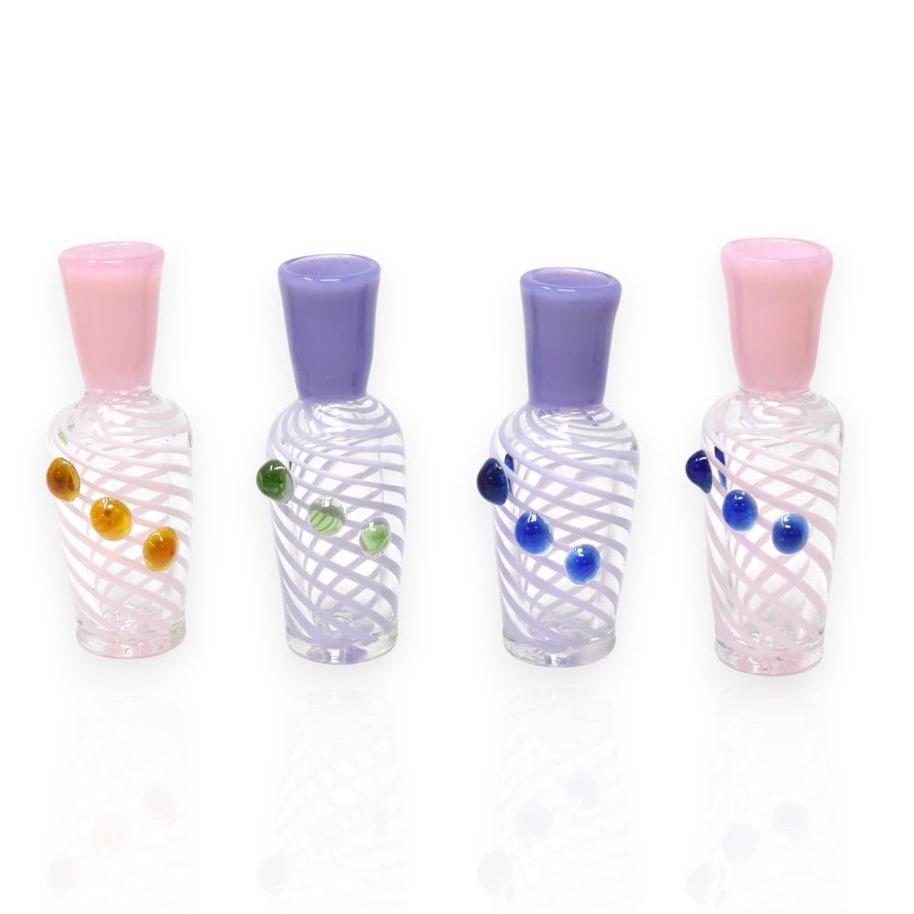3 inch swirl art glass one hitter pipe 4 count pack