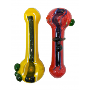 4" Frit & Dicro Art Hand Pipe-Assorted Design(Pack of 2) - [ZD51]