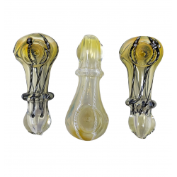 3" Twisted Rod Silver Fumed Single Ring Hand Pipe - 5PK [ZD52]