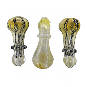 3" Twisted Rod Silver Fumed Single Ring Hand Pipe - (Pack of 5) [ZD52]