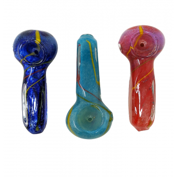 3" Frit  Art Squire Body Spoons Hand Pipe - 5PK [ZD56]