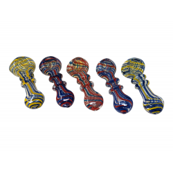 3" Double Rim Art Inside Out Work Hand Pipes (Pack of 5) [ZD60]