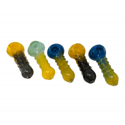3" Frit Art Double Tone R4 Work Hand Pipe (Pack of 5) [ZD61]