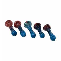 2.5" Heavy Spiral 2 Tone Frit Hand Pipes (Pack of 10) [ZD62]