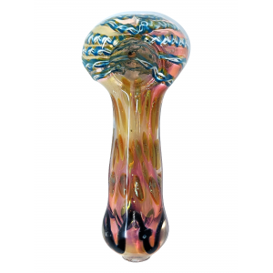 4" Gold Fumed Heavy Swirl Art Hand Pipe [ZN23]