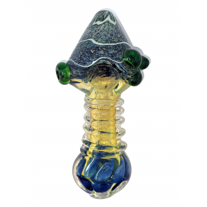 5" Gold R4 Work Fumed & Frit Art Hand Pipe [ZN30]