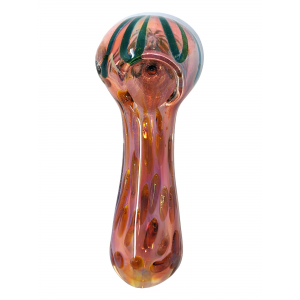 4" Gold Fumed Dot Art Hand Pipe [ZN33]